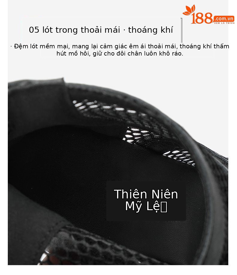 Sandal nữ đế xuồng cao gót mũi hở lưới phối dây La Mã platform 8 cm — Màu đen, Màu đen 8cm chi tiết 7
