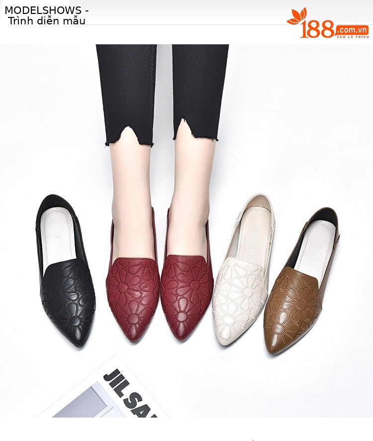 Giày nữ da bò mềm đế mềm gót vuông 5 cm phong cách retro — Gót giữa KAKI 5cm chi tiết 10