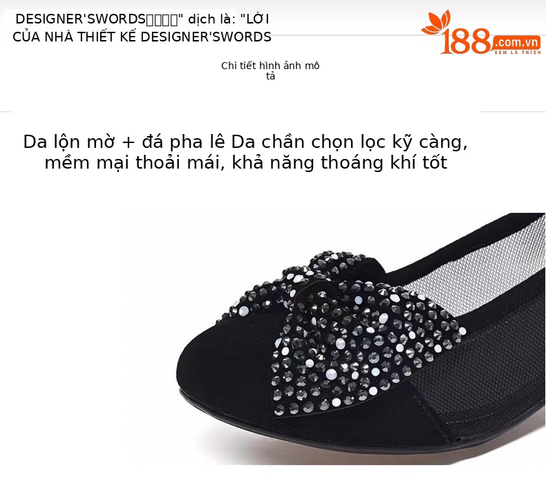 Giày bệt nữ da thật mũi tròn lưới thoáng khí đế bằng — Lưới da cừu 2.5 cm chi tiết 7