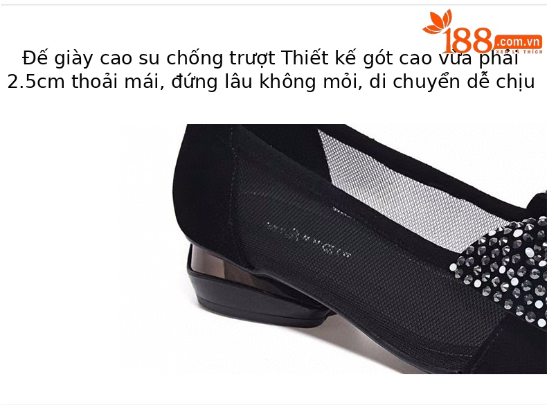 Giày bệt nữ da thật mũi tròn lưới thoáng khí đế bằng — Lưới da cừu 2.5 cm chi tiết 8