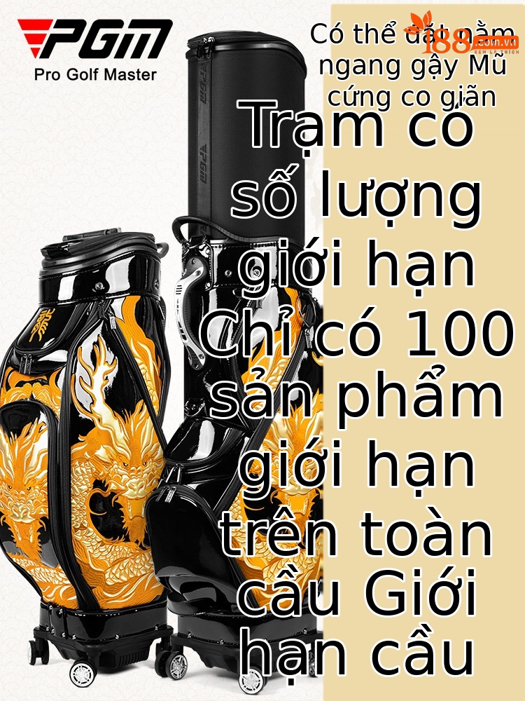 Túi golf PGM vỏ cứng kính thiên văn bốn bánh thêu hình ngựa phi — QB159-Túi kính thiên văn bốn bánh màu đen [Ma to thành công], QB159-Túi bóng dạng ống lồng bốn bánh màu đen [Golden Dragon Takes Flight]