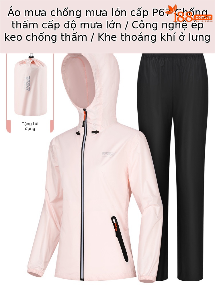 Bộ áo mưa golf PGM chống mưa toàn thân unisex — YF688-Trắng [unisex], YF690-hồng [áo mưa nữ]