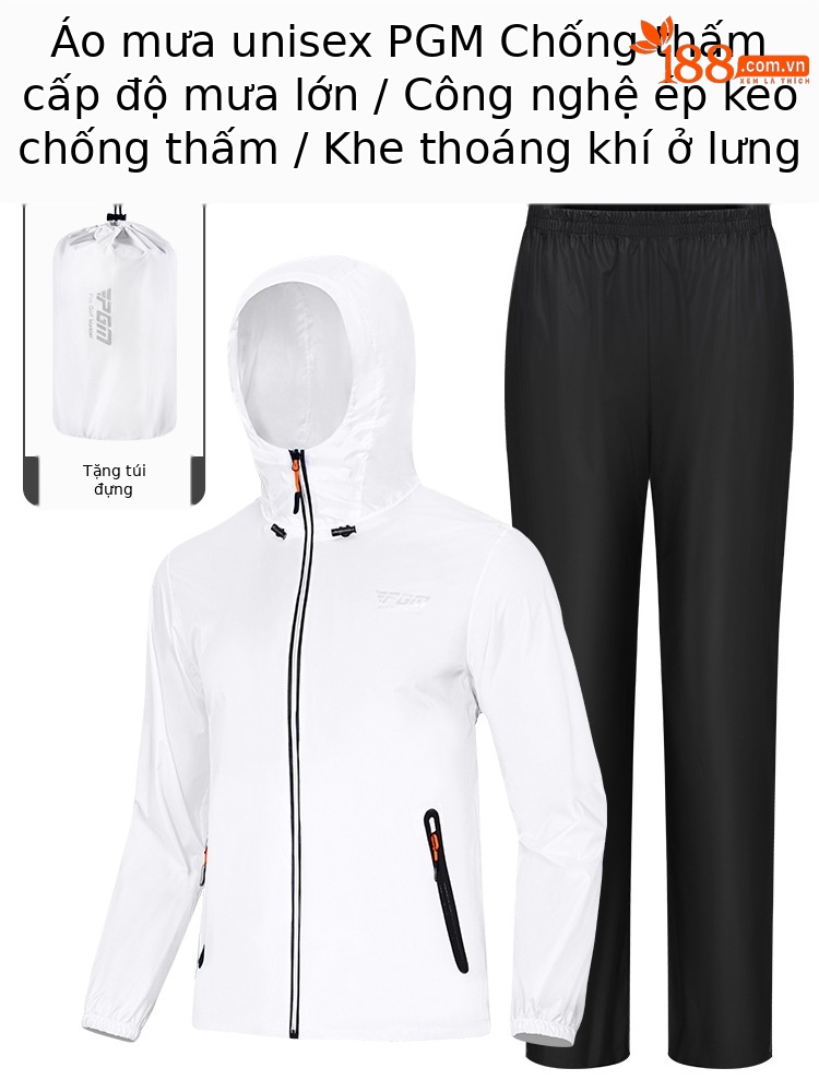 Bộ áo mưa golf PGM chống mưa toàn thân unisex — YF688-Trắng [unisex], YF690-hồng [áo mưa nữ]
