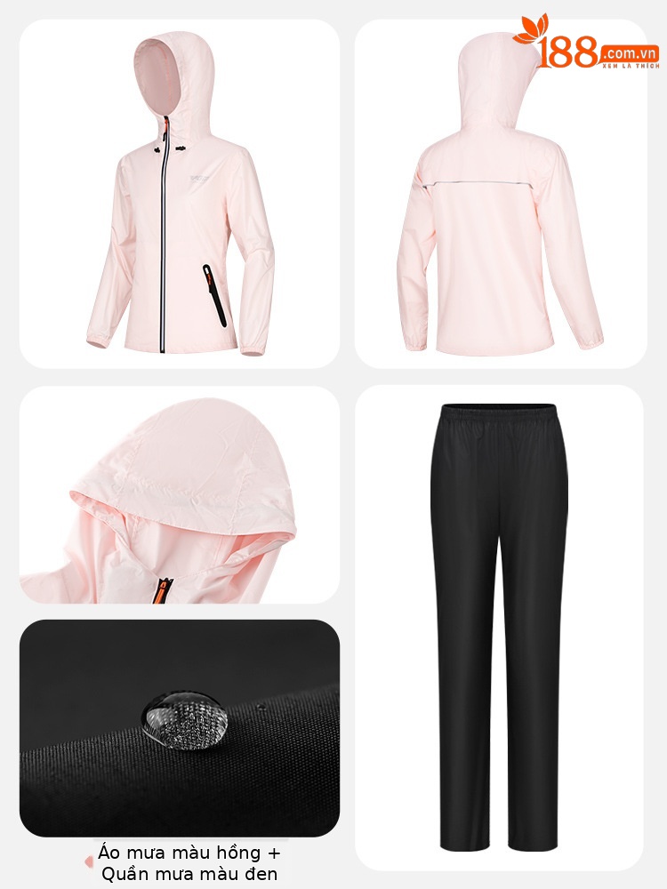 Bộ áo mưa golf PGM chống mưa toàn thân unisex — YF688-Trắng [unisex], YF690-hồng [áo mưa nữ]