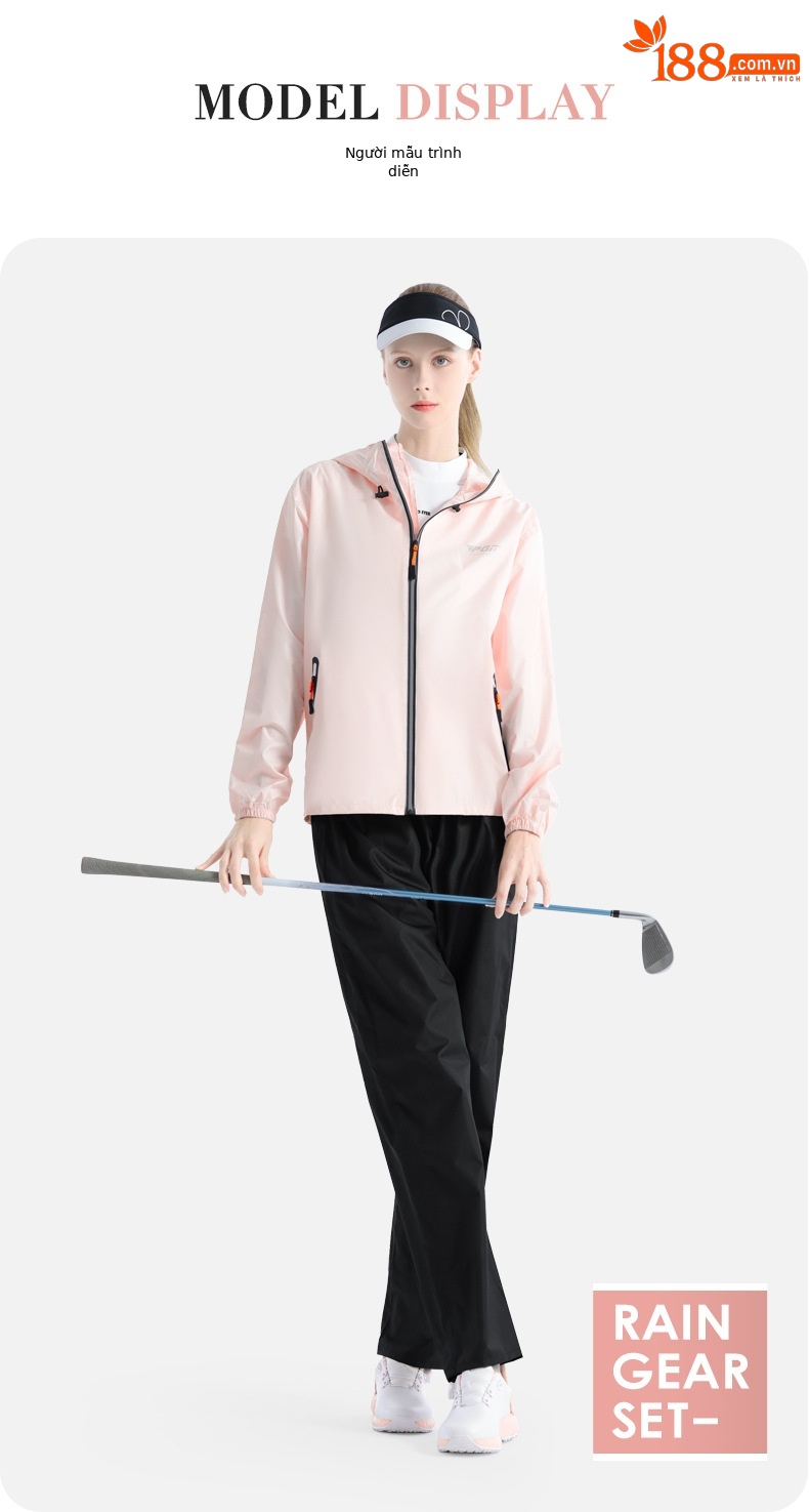 Bộ áo mưa golf PGM chống mưa toàn thân unisex — YF688-Trắng [unisex], YF690-hồng [áo mưa nữ] chi tiết 8