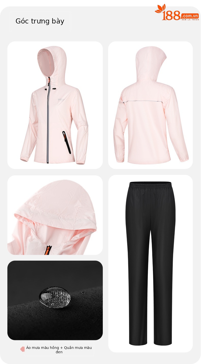 Bộ áo mưa golf PGM chống mưa toàn thân unisex — YF688-Trắng [unisex], YF690-hồng [áo mưa nữ] chi tiết 12