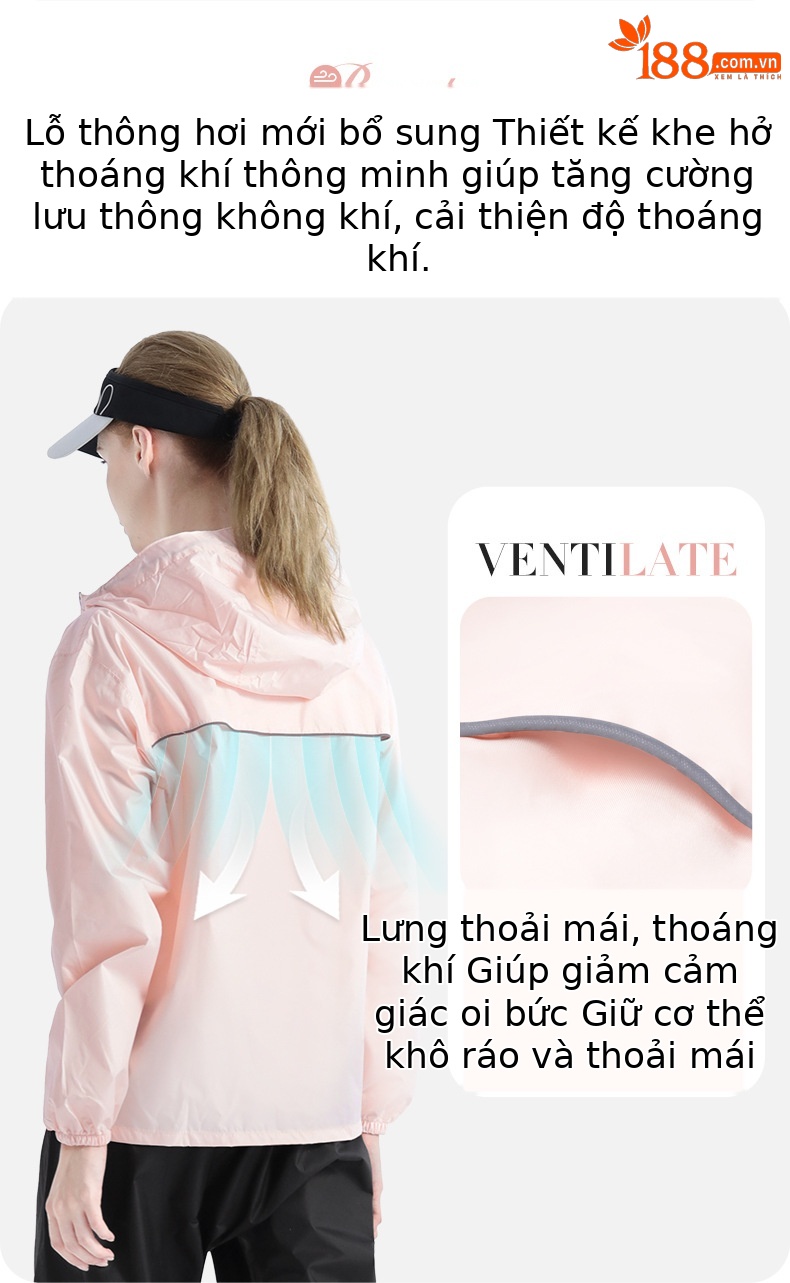 Bộ áo mưa golf PGM chống mưa toàn thân unisex — YF688-Trắng [unisex], YF690-hồng [áo mưa nữ] chi tiết 5