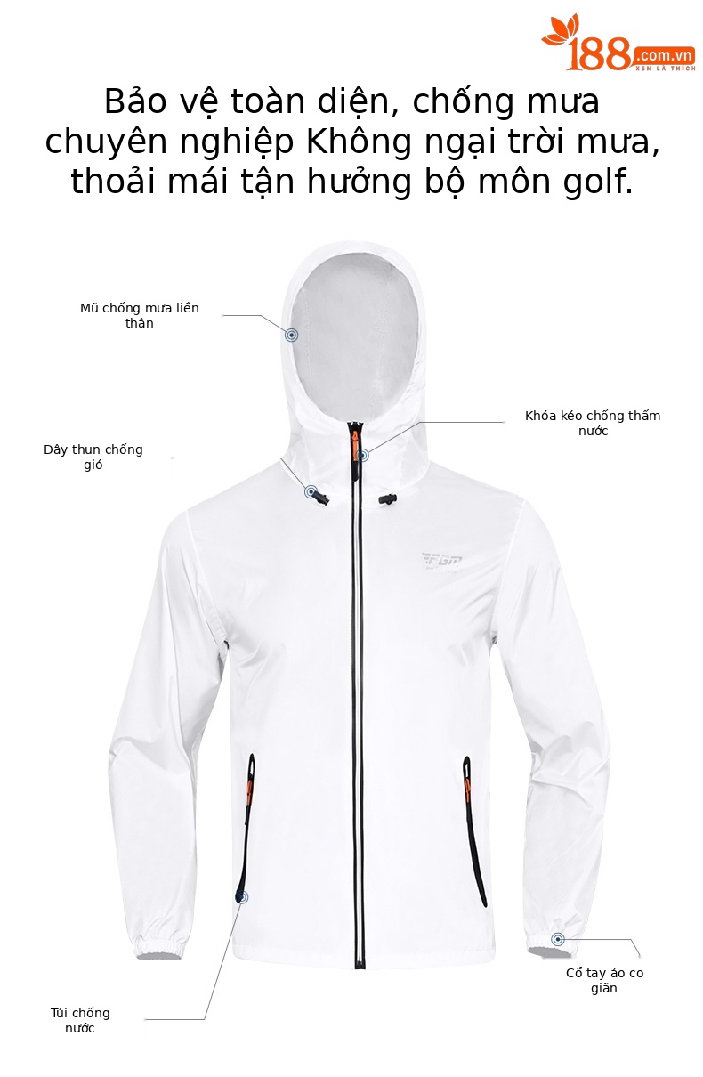Bộ áo mưa golf PGM chống mưa toàn thân unisex — YF688-Trắng [unisex], YF690-hồng [áo mưa nữ] chi tiết 19