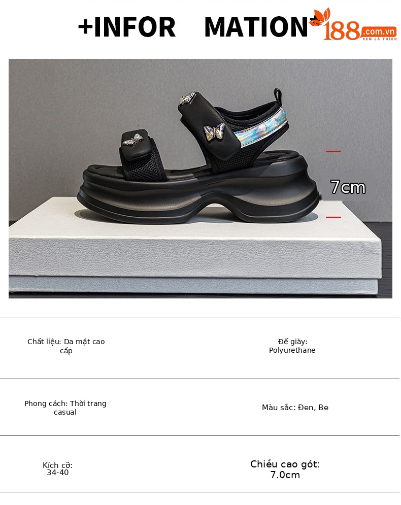 Dép sandal nữ quai chữ V đế dày 5 cm, phong cách thể thao, dán Velcro, phù hợp đi chơi ngoài trời hè 2026 — M2605 đen, M 2605m Màu sắc chi tiết 4