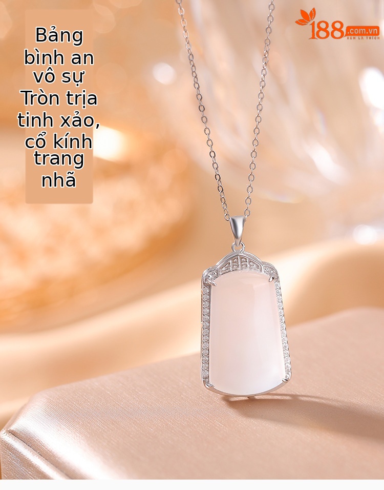 Mặt dây chuyền bạc S925 hình hươu đính đá chalcedony xanh – phong cách cổ điển sang trọng — Chalcedony xanh (không có chuỗi) chi tiết 1