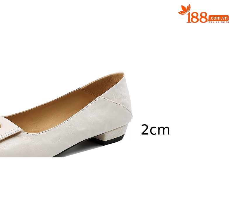 Giày lười nữ da cừu mềm mũi tròn miệng nông đế thấp — Màu nâu chi tiết 6