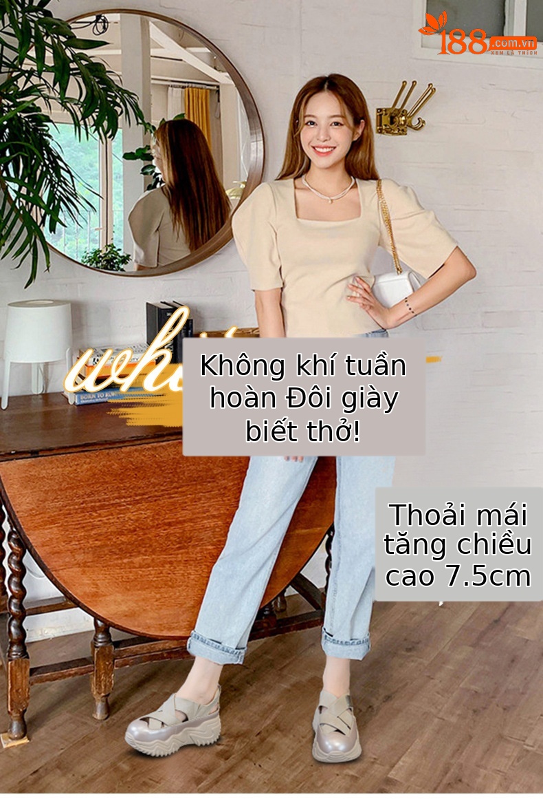Giày sandal bít mũi khoét lỗ nữ đế dày thời trang thoáng khí — M2609 màu xám, M2609 màu mơ, M2609 màu vàng chi tiết 1