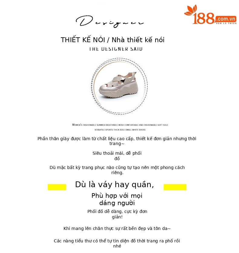 Giày sandal bít mũi khoét lỗ nữ đế dày thời trang thoáng khí — M2609 màu xám, M2609 màu mơ, M2609 màu vàng chi tiết 4