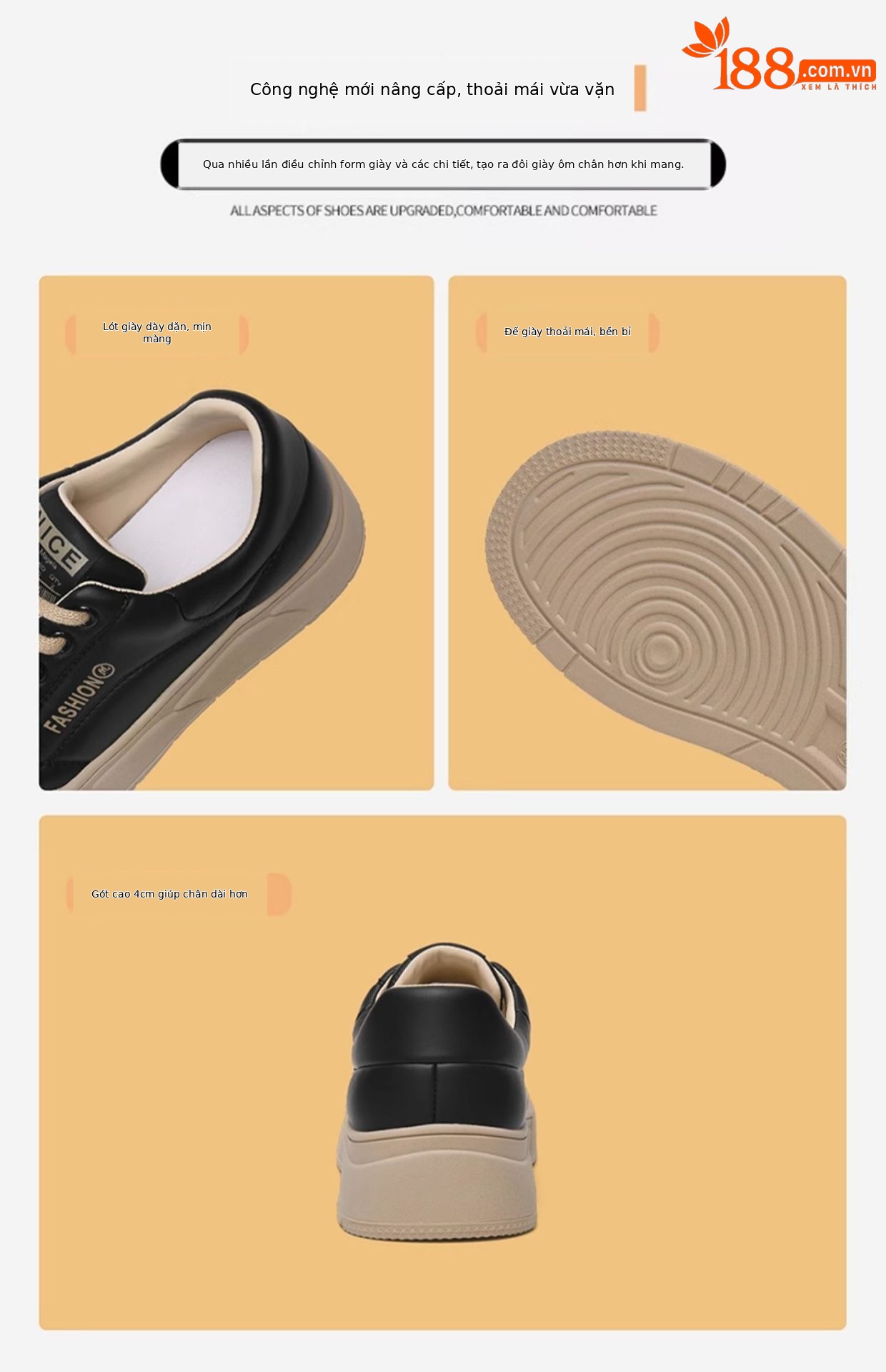 Giày sneaker nữ đế dày da thật mặt lưới thoáng khí mới xuân hè 2024 — Mặt lưới đen LJ 68006 M, JST 1901 mặt lưới màu đen, DH 29081 Mặt lưới đen, DH 29060 Đen Mơ chi tiết 7
