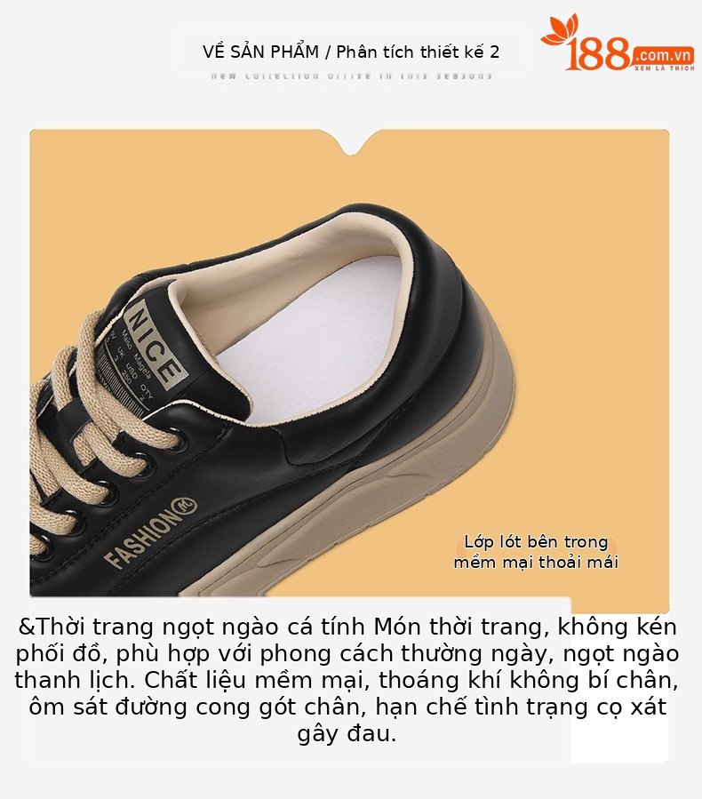 Giày sneaker nữ đế dày chunky mùa xuân hè 2024, đế bệt platform nhẹ chống trượt — DH 29060 màu trắng, DH 29060 Trắng xám, DH 26006 be xám [Mô hình rỗng], DH 29060 Đen Màu mơ chi tiết 5