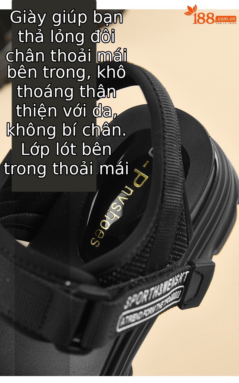 Giày sandal thể thao da thật đế dày nữ gót 4cm quai chữ V khóa dán — JST 1609 cao gót xanh đen 4cm, Đen trắng 2001 LJ, JST 1611 cao gót xanh đen 4cm, 2206 ML màu đen chi tiết 16