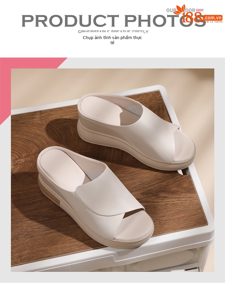 Dép sandal cao gót nữ quai ngang da thật gót 5 cm — 1949 màu be/gót cao 5cm, 1949 Đen/cao gót 5cm chi tiết 8