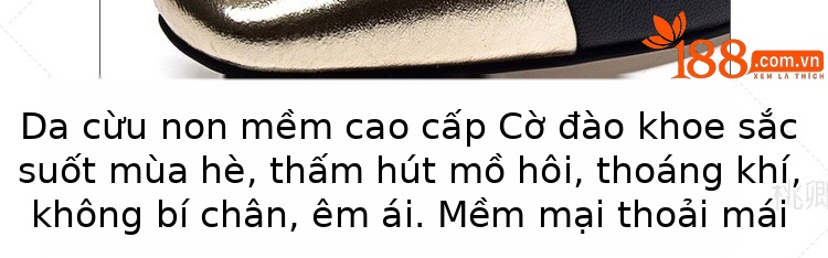 Giày lười nữ mũi vuông da thật đế bằng mềm, xỏ chân tiện lợi — Màu đen chi tiết 9