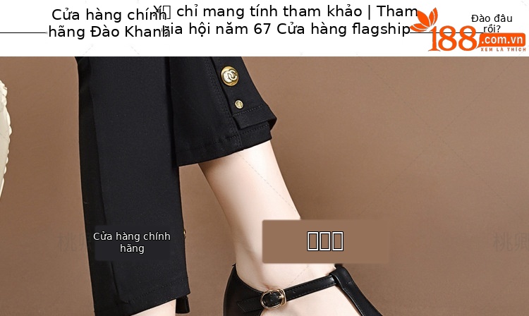 Sandal da thật nữ quai ngang hở mũi gót vuông 5 cm phối váy — Màu đen chi tiết 11