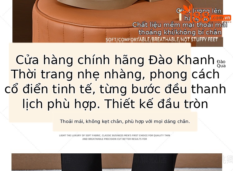 Giày sandal nữ da thật khoét lỗ mũi tròn đế dày bệt phong cách La Mã — Màu đen chi tiết 6