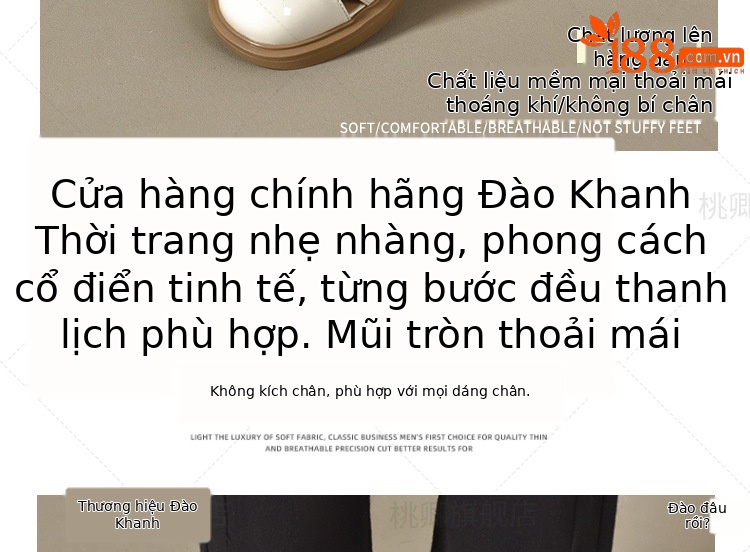 Giày cao gót nữ mũi tròn đế dày gót vuông phong cách La Mã — Màu đen chi tiết 6