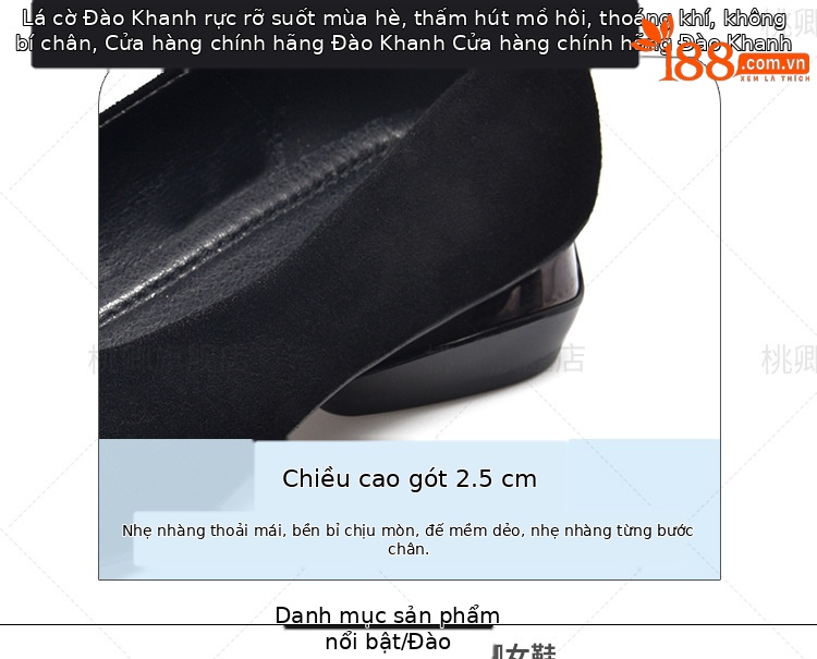 Giày lười nữ miệng nông da lộn đế mềm, giày bệt công sở form mũi vuông — Màu đen chi tiết 10