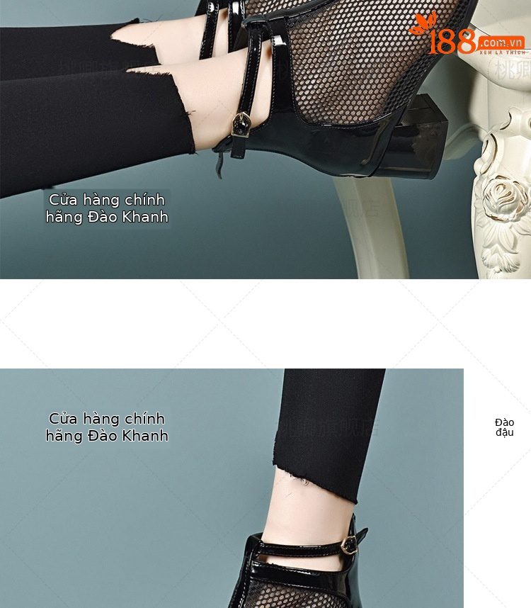 Giày sandal nữ mũi kín da bóng gót 3 cm kiểu La Mã thoáng khí — Gót đen cao 3 cm chi tiết 16