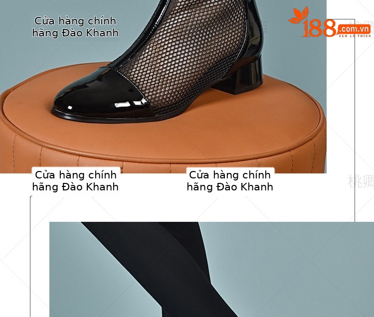 Giày sandal nữ mũi kín da bóng gót 3 cm kiểu La Mã thoáng khí — Gót đen cao 3 cm chi tiết 17