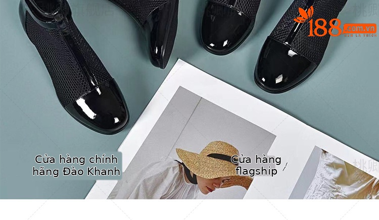 Giày sandal nữ mũi kín da bóng gót 3 cm kiểu La Mã thoáng khí — Gót đen cao 3 cm chi tiết 19