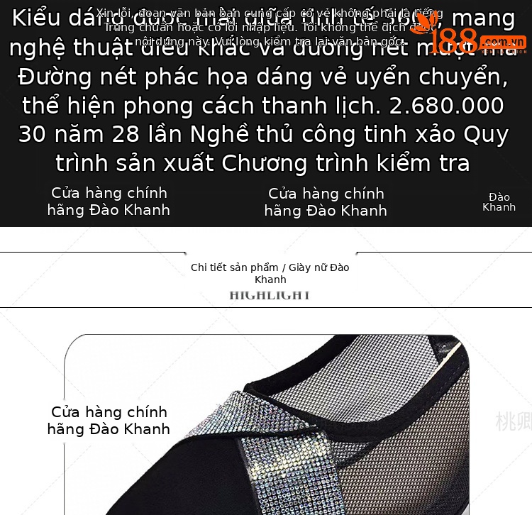 Giày sandal cao gót nữ mũi nhọn lưới đính đá gót 5 cm — Chiều cao gót 5 cm gót nhọn chi tiết 8