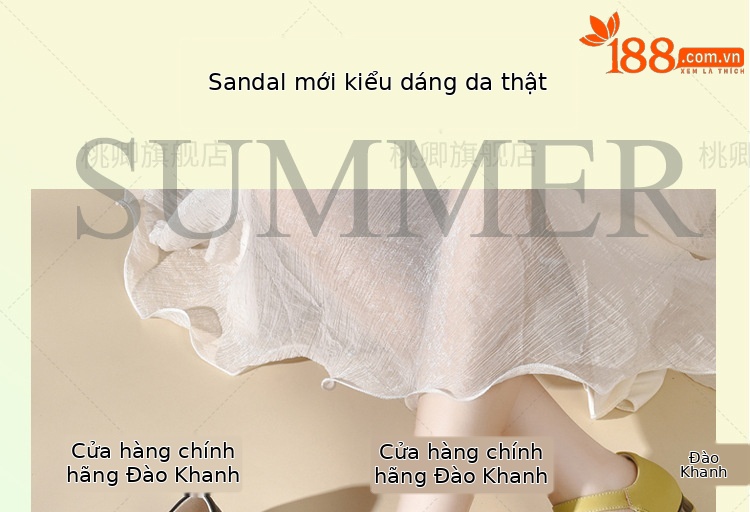 Giày sandal nữ đế xuồng mùa hè da thật thoáng khí mũi tròn bít mũi khoét lỗ — Màu đen chi tiết 1