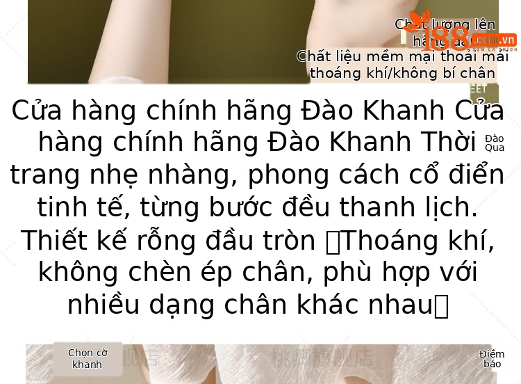 Giày sandal nữ đế xuồng mùa hè da thật thoáng khí mũi tròn bít mũi khoét lỗ — Màu đen chi tiết 6
