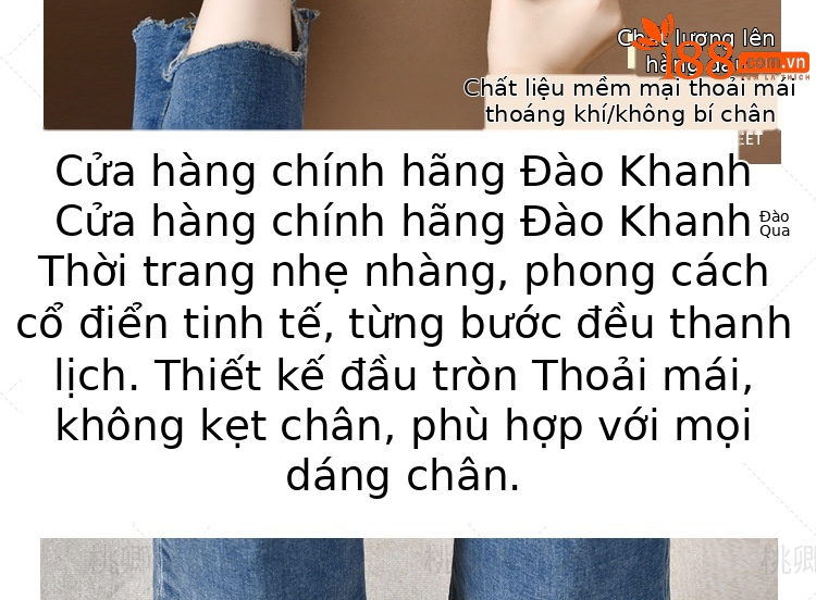 Dép sandal nữ da bóng khoét lỗ mũi tròn gót dày phối váy — Màu đen chi tiết 6