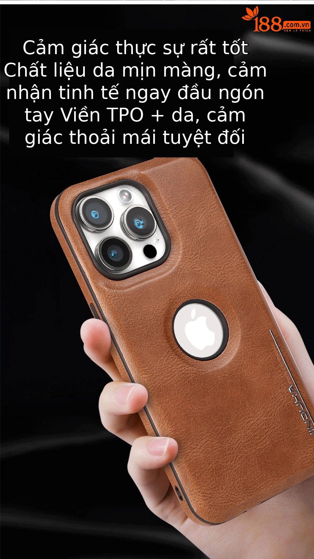 Ốp lưng điện thoại da cao cấp từ tính chống sốc cho iPhone 16 Pro Max kèm giá đỡ — Bao da giá đỡ nhãn rò rỉ Màu Đỏ, Bao da giá đỡ nhãn rò rỉ màu đen, Bao da giá đỡ nhãn rò rỉ màu xanh lam, Bao da giá đỡ nhãn rò rỉ-màu nâu nhạt chi tiết 13