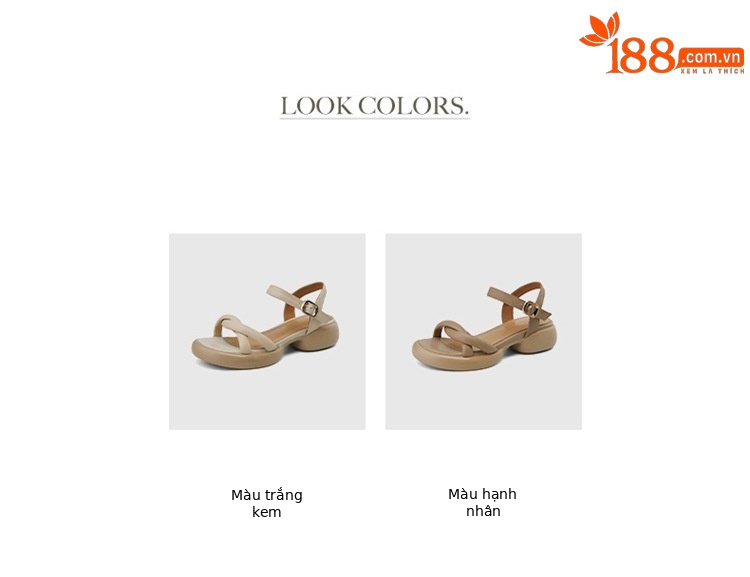 Sandal hở ngón da cừu gót thô platform mũi tròn quai ngang khóa — Màu trắng be chi tiết 5