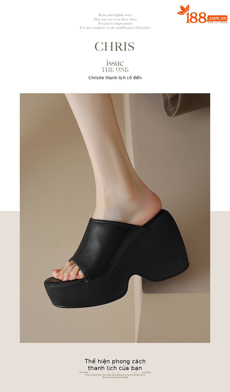 Dép sandal cao gót nữ hở mũi quai ngang đế dày siêu cao gót màu bạc — Màu đen, Màu trắng be, Màu bạc chi tiết 5
