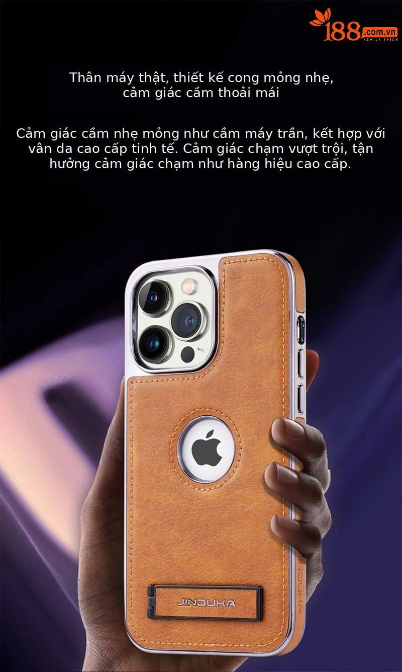 Ốp lưng da mạ điện kim loại cao cấp cho iPhone 16/17 Pro Max — [Da mạ đen] Giá đỡ lỗ lớn, [Da mạ điện màu nâu] Giá đỡ lỗ lớn, [Da mạ màu xanh] Giá đỡ lỗ lớn, [Da mạ điện màu tím] Giá đỡ lỗ lớn chi tiết 5