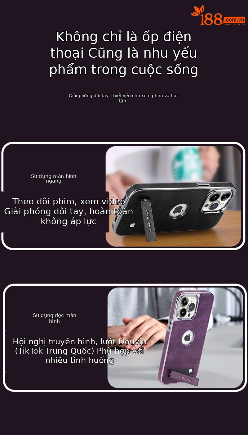 Ốp lưng da mạ điện kim loại cao cấp cho iPhone 16/17 Pro Max — [Da mạ đen] Giá đỡ lỗ lớn, [Da mạ điện màu nâu] Giá đỡ lỗ lớn, [Da mạ màu xanh] Giá đỡ lỗ lớn, [Da mạ điện màu tím] Giá đỡ lỗ lớn chi tiết 7