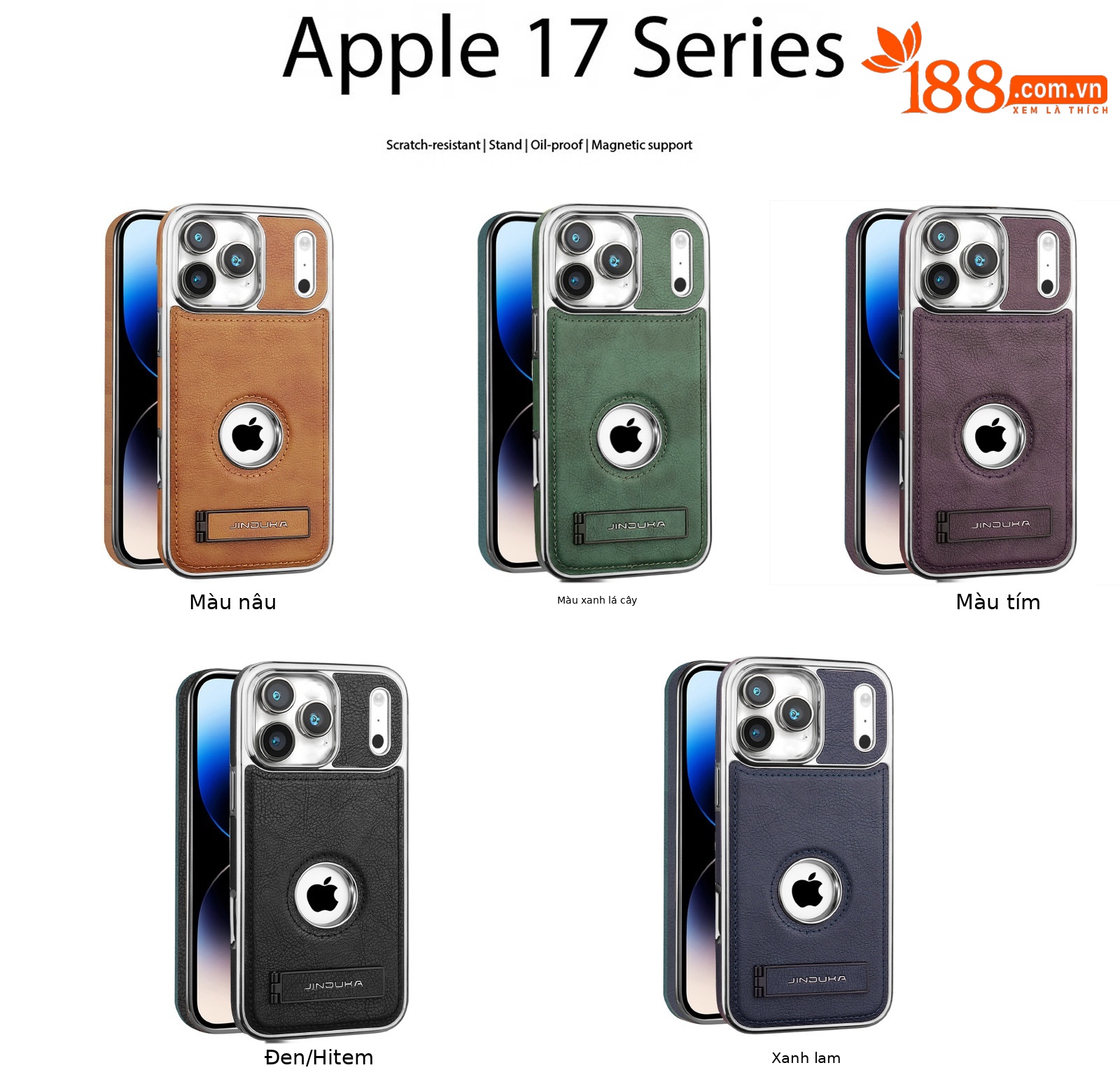 Ốp lưng da mạ điện kim loại cao cấp cho iPhone 16/17 Pro Max — [Da mạ đen] Giá đỡ lỗ lớn, [Da mạ điện màu nâu] Giá đỡ lỗ lớn, [Da mạ màu xanh] Giá đỡ lỗ lớn, [Da mạ điện màu tím] Giá đỡ lỗ lớn chi tiết 19