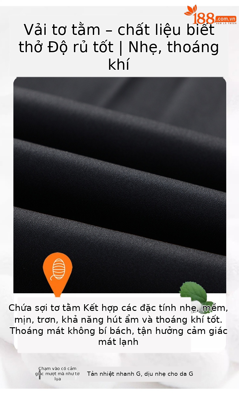 Quần âu nam lụa tơ tằm mùa hè tôn dáng ống côn — Xanh tím than 51858 chi tiết 2