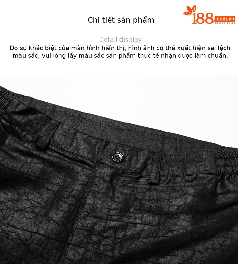 Quần dài ống đứng nam lụa tơ tằm mỏng mùa hè phong cách Trung Hoa — Màu đen 56018 chi tiết 10