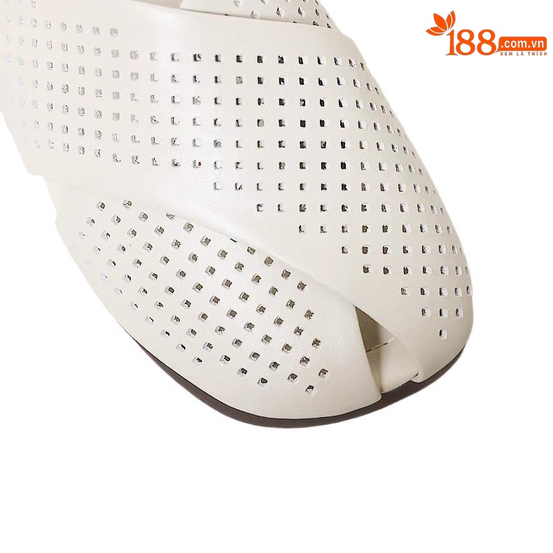 Dép sục da mềm nữ đế bằng mũi nhọn Quảng Châu — Màu đen, Màu trắng be, Màu Kaki