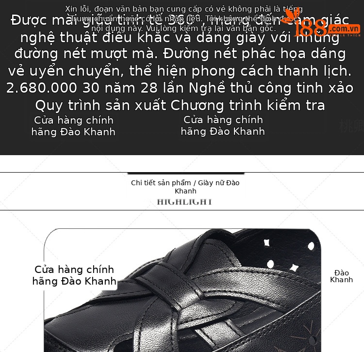 Giày lười nữ da thật khoét lỗ mũi tròn đế bệt gót dày — Da bò lớp đầu tiên màu đen bề mặt mềm chi tiết 3