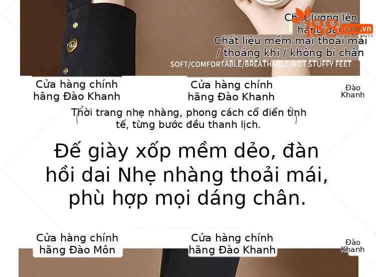 Sandal nữ đế dày da thật gót dốc cao hở mũi phối váy thời trang — Da trắng gạo nâng cấp gót dốc không mỏi chân chi tiết 1