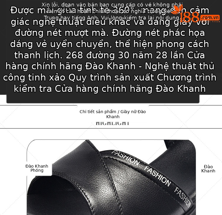 Sandal nữ đế dày da thật gót dốc cao hở mũi phối váy thời trang — Da trắng gạo nâng cấp gót dốc không mỏi chân chi tiết 3