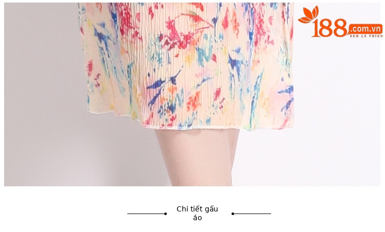 Váy maxi nữ thắt eo kiểu Pháp họa tiết hoa nhỏ, bộ hai mảnh mùa hè — Màu hoa chi tiết 12
