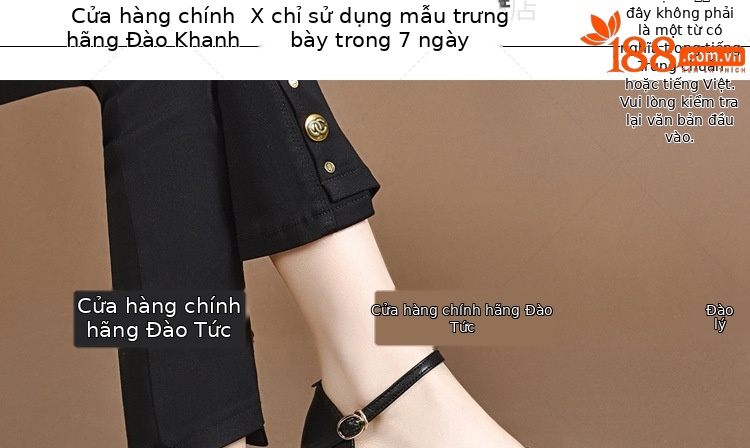 Sandal nữ da thật mũi kín gót vuông 4 cm mũi nhọn công sở mùa hè — Gót đen cao 4 cm chi tiết 6