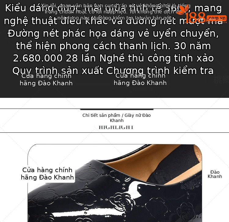 Giày Mary Jane nữ da sáng chế mũi tròn đế bệt miệng nông — Màu đen chi tiết 3