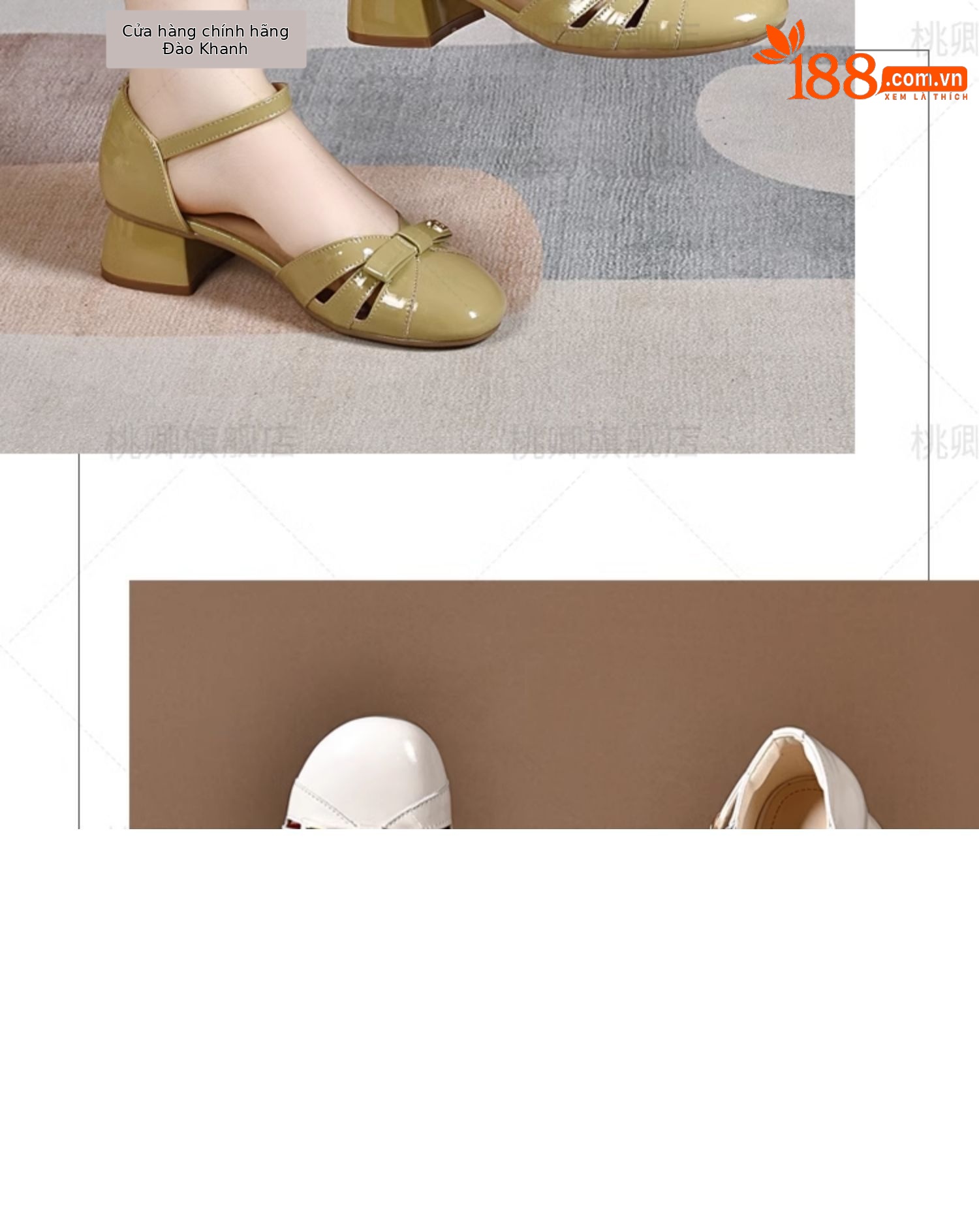 Sandal da bóng nữ mũi nhọn gót thấp phối váy — Màu đen chi tiết 13