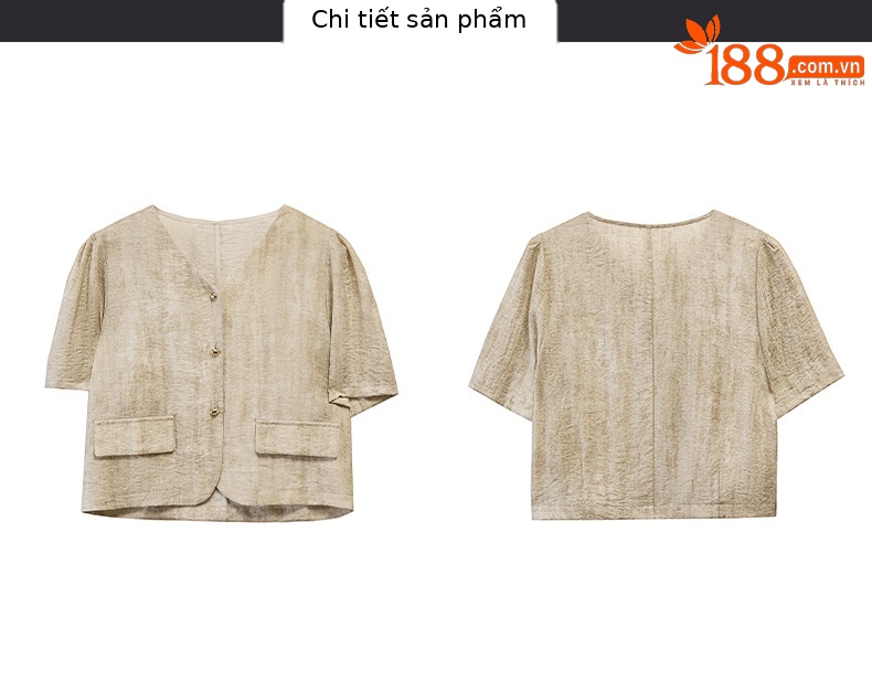 Bộ đồ công sở nữ mùa hè áo vest nhỏ phối quần ống rộng hai mảnh HE9837 — Màu hồng, Màu Kaki chi tiết 24